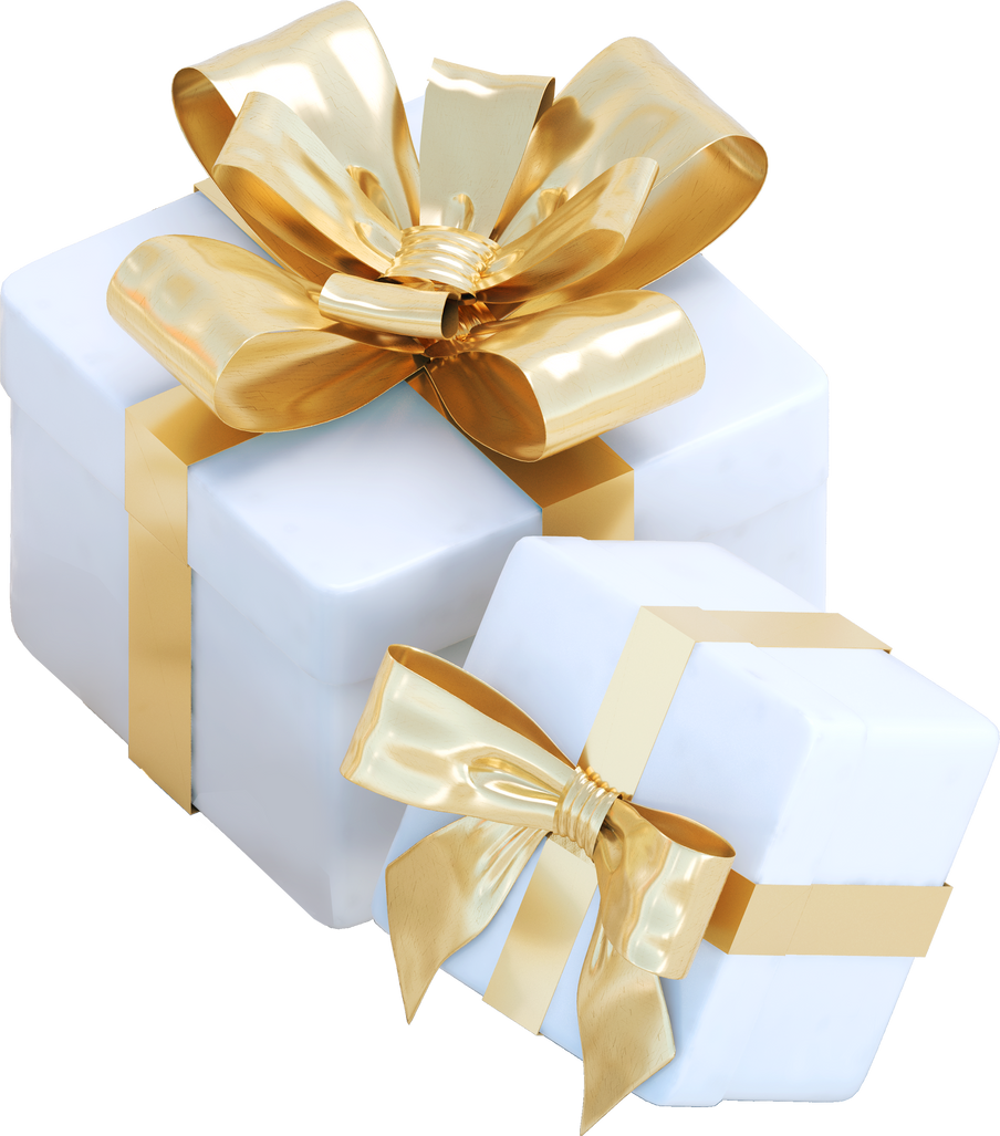 golden gift box,white gift box